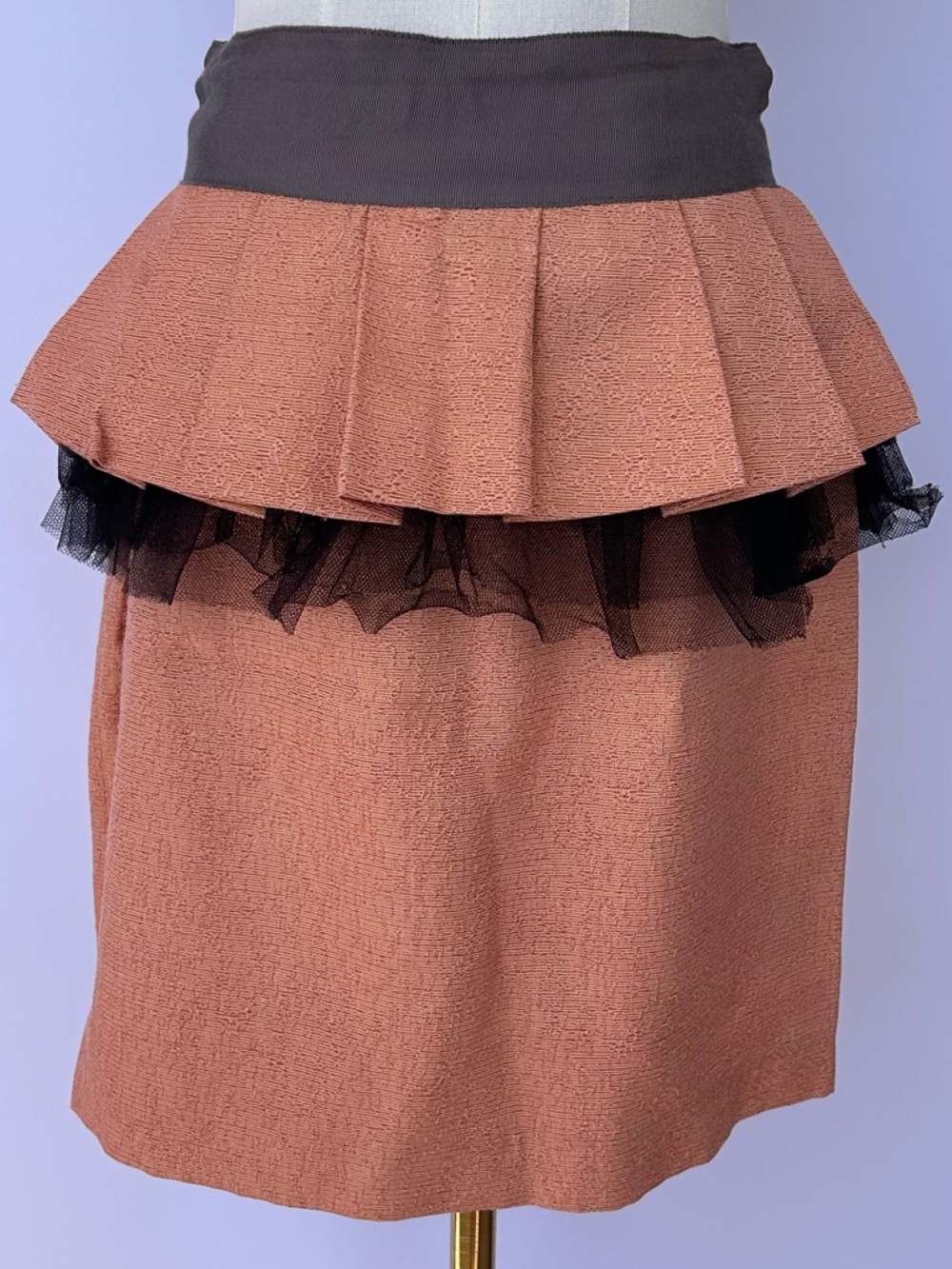 Twelve by Twelve Los Angeles Women’s Shimmer Peplum Skirt Tulle Layer Size Med